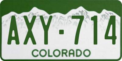 CO license plate AXY714