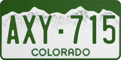 CO license plate AXY715