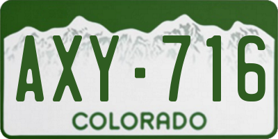 CO license plate AXY716