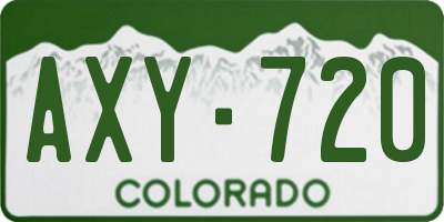 CO license plate AXY720