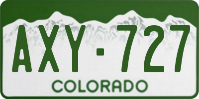 CO license plate AXY727