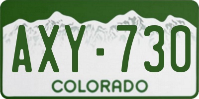 CO license plate AXY730