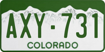 CO license plate AXY731