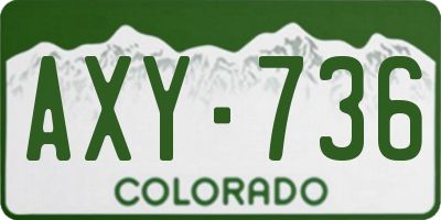 CO license plate AXY736