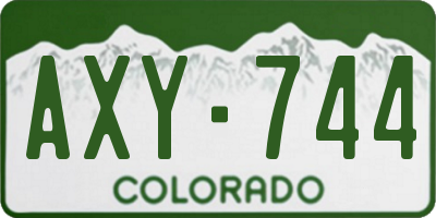 CO license plate AXY744