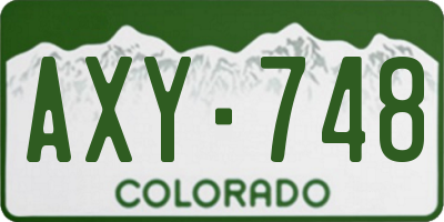 CO license plate AXY748