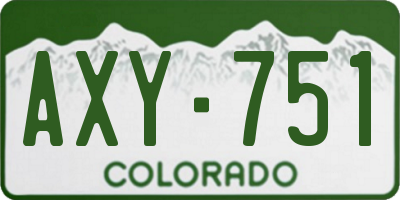 CO license plate AXY751