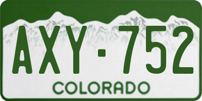 CO license plate AXY752