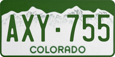 CO license plate AXY755
