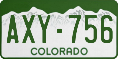 CO license plate AXY756
