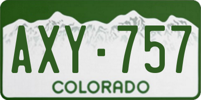 CO license plate AXY757