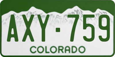 CO license plate AXY759