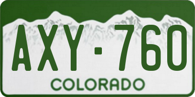 CO license plate AXY760