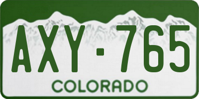 CO license plate AXY765