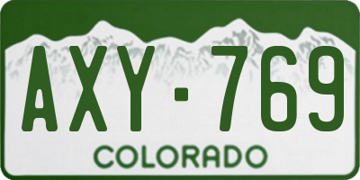 CO license plate AXY769