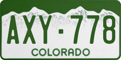 CO license plate AXY778