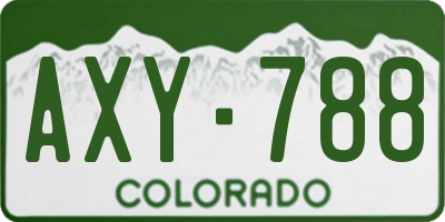 CO license plate AXY788