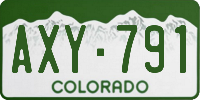 CO license plate AXY791