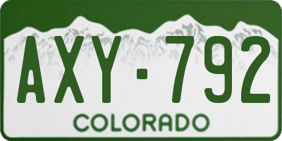 CO license plate AXY792