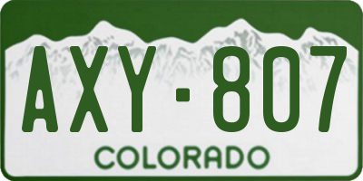 CO license plate AXY807