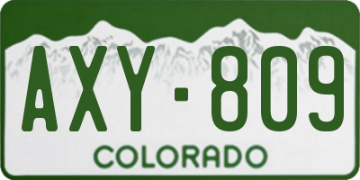 CO license plate AXY809