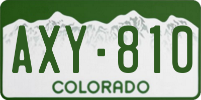 CO license plate AXY810