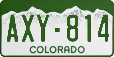 CO license plate AXY814