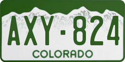 CO license plate AXY824