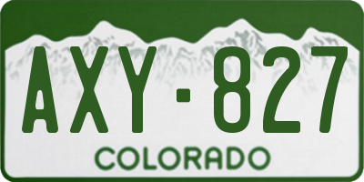 CO license plate AXY827