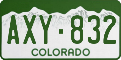 CO license plate AXY832