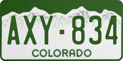 CO license plate AXY834