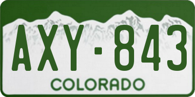 CO license plate AXY843