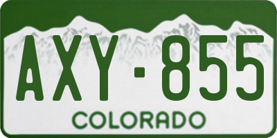 CO license plate AXY855