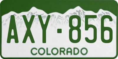 CO license plate AXY856