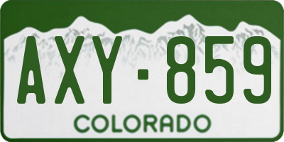 CO license plate AXY859