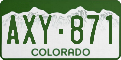 CO license plate AXY871