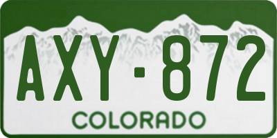 CO license plate AXY872