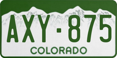 CO license plate AXY875