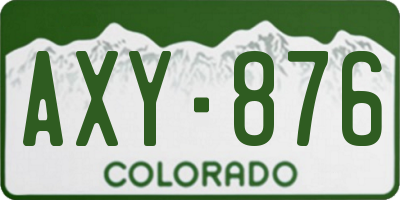 CO license plate AXY876