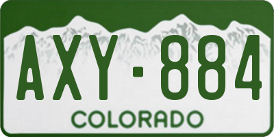 CO license plate AXY884