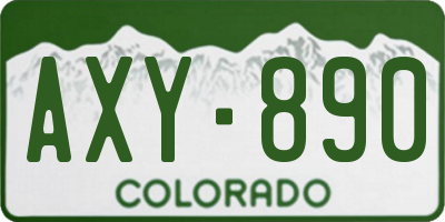 CO license plate AXY890
