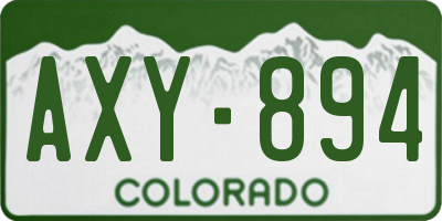 CO license plate AXY894