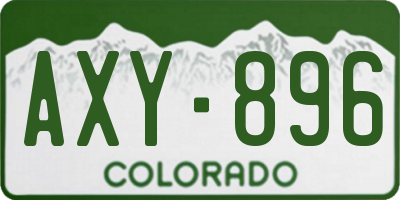 CO license plate AXY896