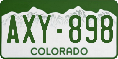 CO license plate AXY898