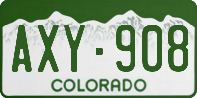 CO license plate AXY908