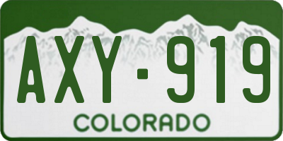 CO license plate AXY919