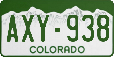 CO license plate AXY938