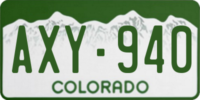 CO license plate AXY940