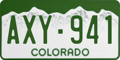 CO license plate AXY941