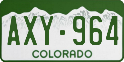 CO license plate AXY964